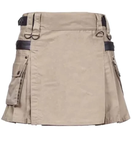 Stylish Deluxe Khaki Utility kilt