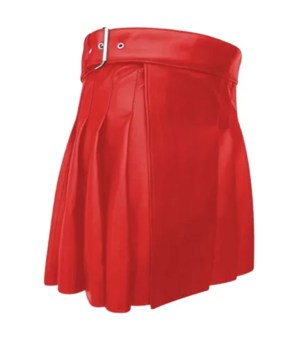 Stylish Red Leather Kilt