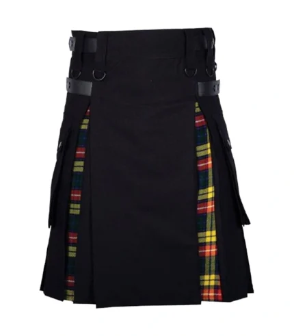 Custom Handmade Black Hybrid Kilt