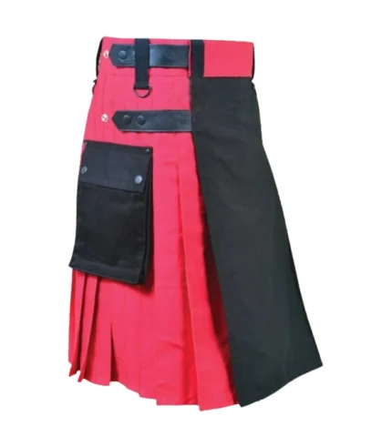 Red & Black Stylish Hybrid Kilt