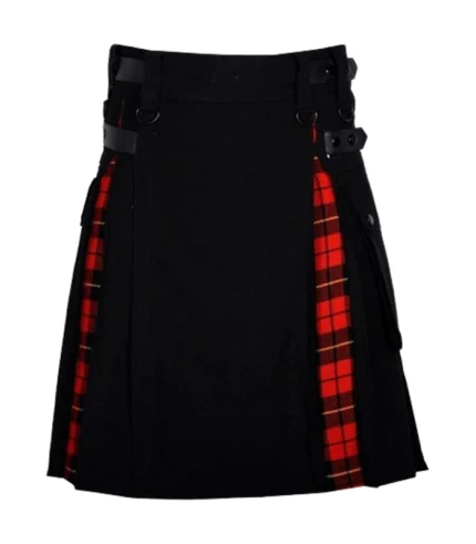 Black Cotton Wallace Tartan Hybrid Kilt