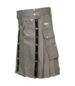 Traditional Scottish Grey Utility Kilt Right