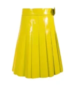 Yellow Women Leather Kilt