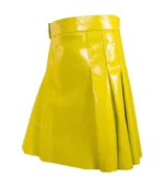 Yellow Women Leather Kilt